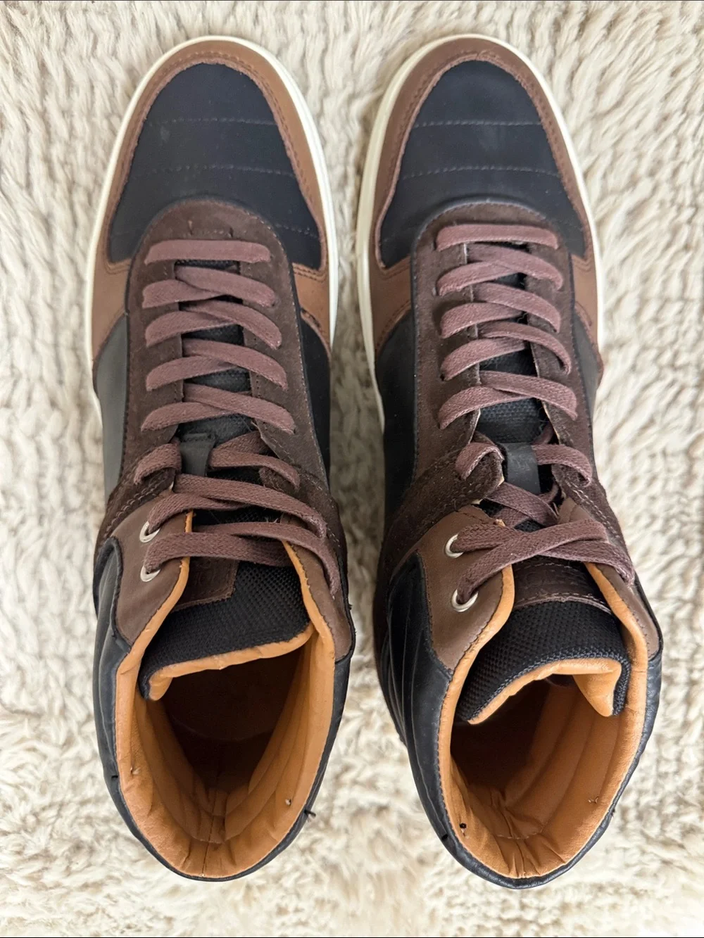 Roberto Vascon Men's Brown & Black high top shoes/ Boots